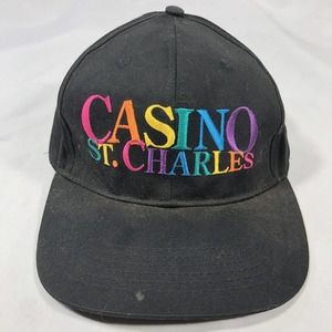 VINTAGE CASINO ST CHARLES MISSOURI HAT CAP SNAPBACK BLACK ADJUSTABLE ONE SIZE OS